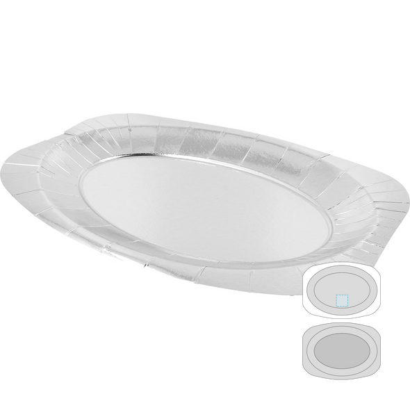 Cardboard Silver Oval Tray